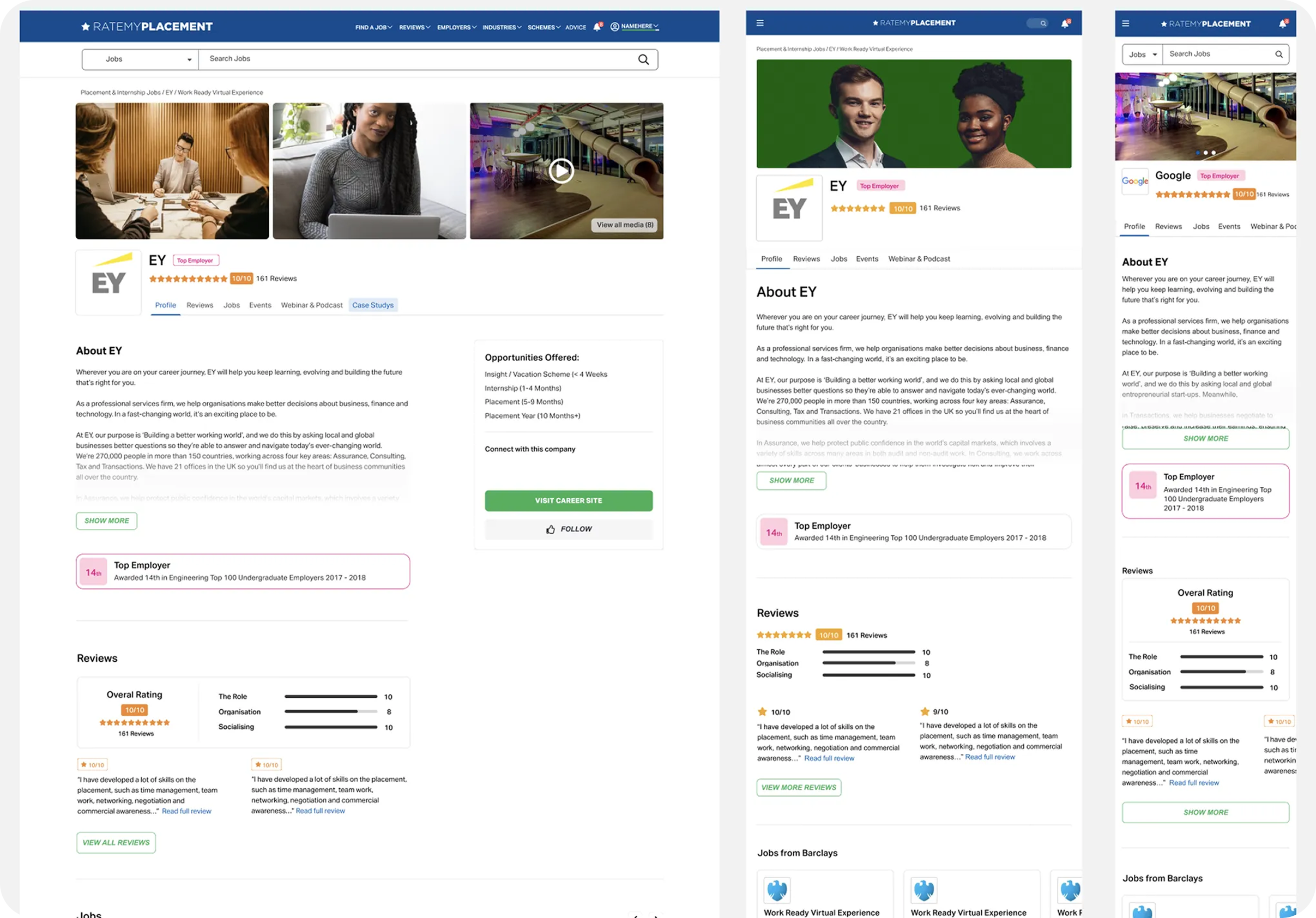 RateMyPlacement UI 2