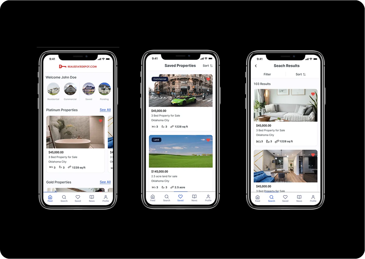 RealEstateDepot mobile screens 1